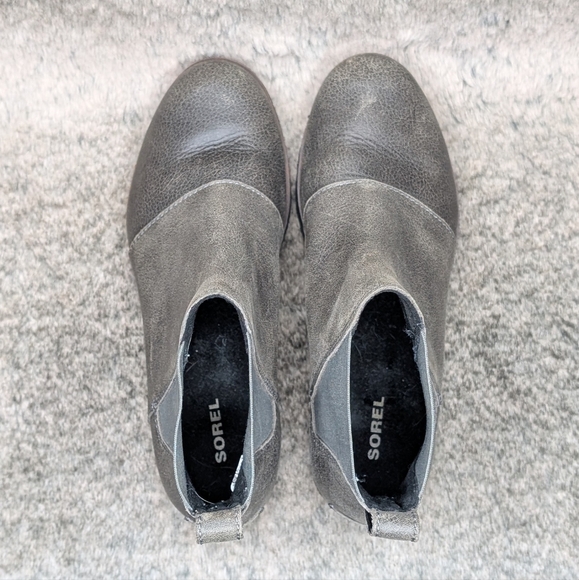 Sorel Harlow Chelsea Rain Boot Waterproof Leather Grey Women's 7.5 - Picture 8 of 13